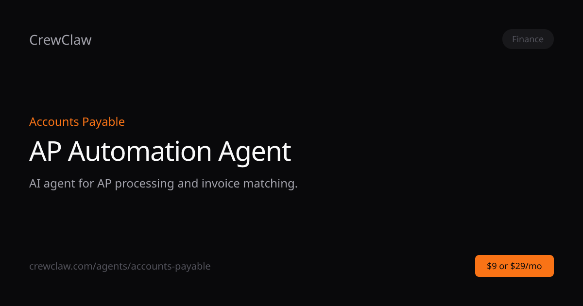 AP Automation Agent AI Agent Template — Accounts Payable | CrewClaw